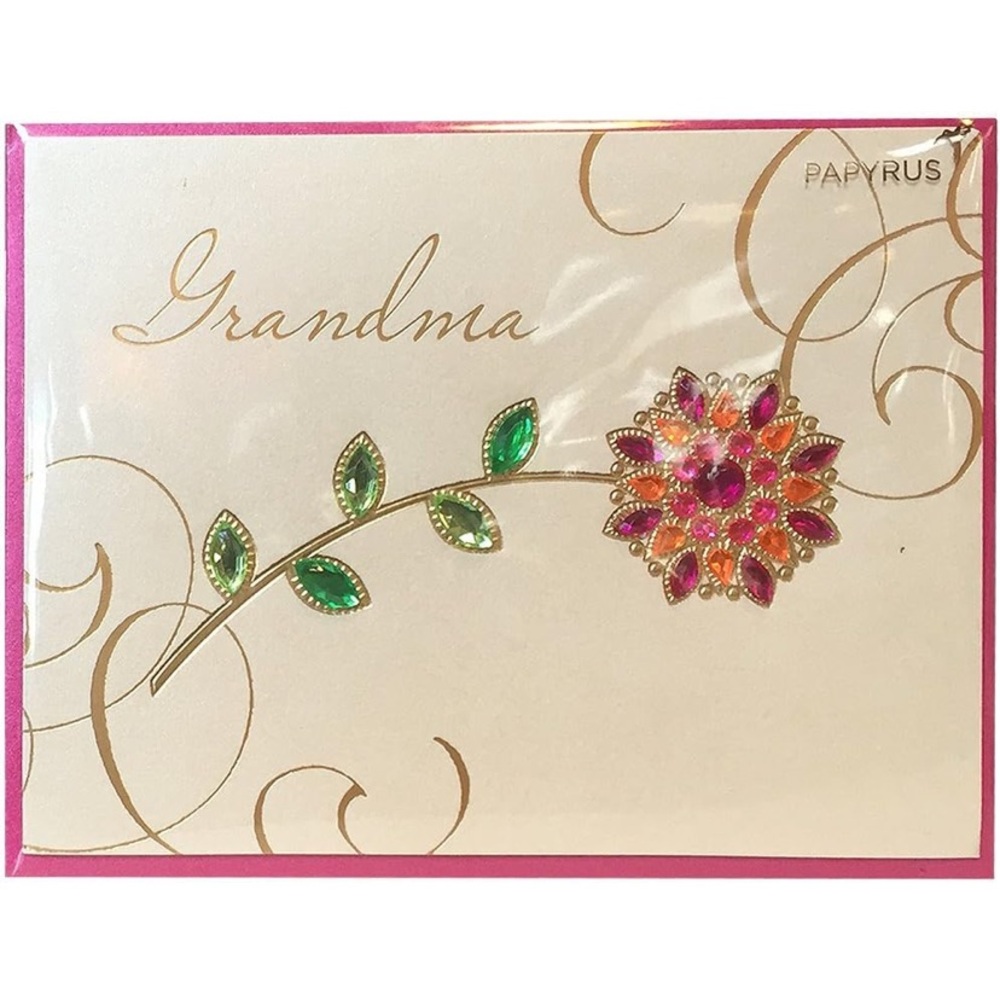 Papyrus Mother’s Day Card | For Grandma | Jeweled Flower